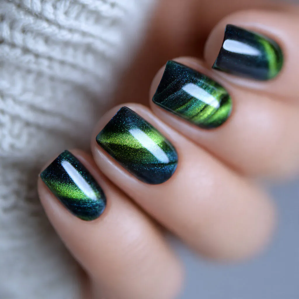 14 Korean Nail Art Ideas: The Cutest, Glossiest Designs You’ll Want Immediately 12 magnetic cat eye nails for korean nail art