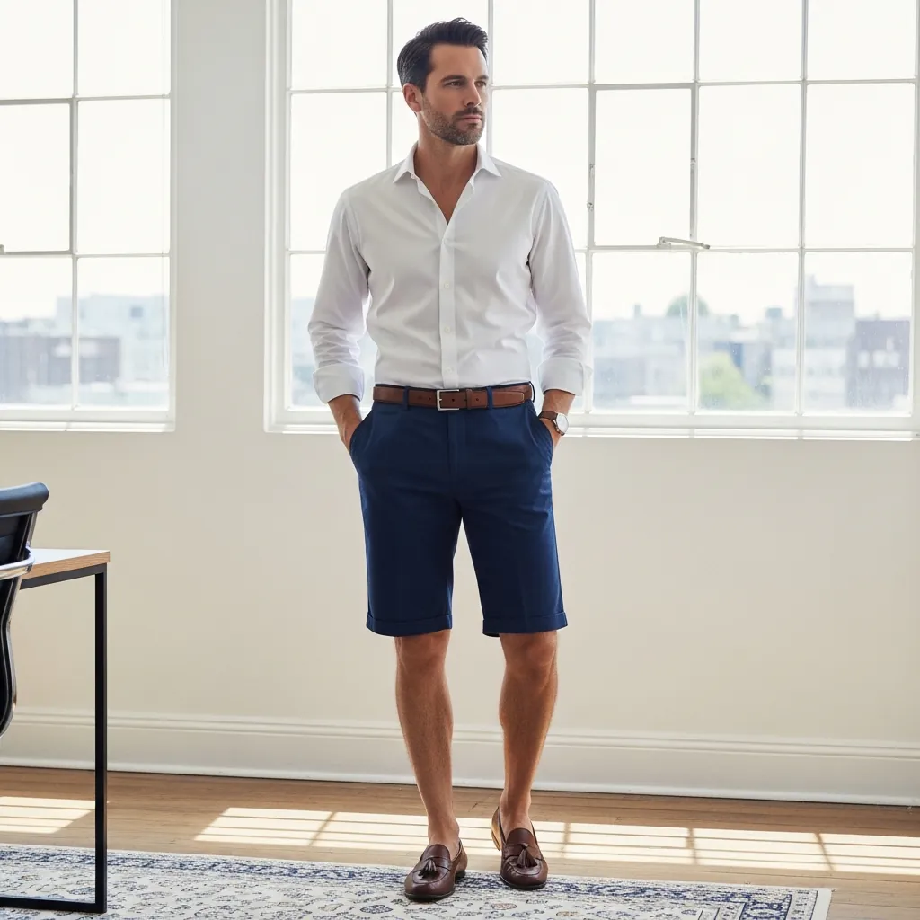 17 Business Casual Outfits Ideas 2026: Fresh Looks That Actually Work 10 Button Down Shirt with Tailored Shorts