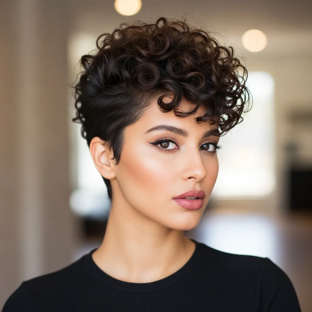 17 Curly Pixie Hairstyles That Are Seriously Too Cute (And Low-Key Genius) 15 Curly Pixie Faux Hawk