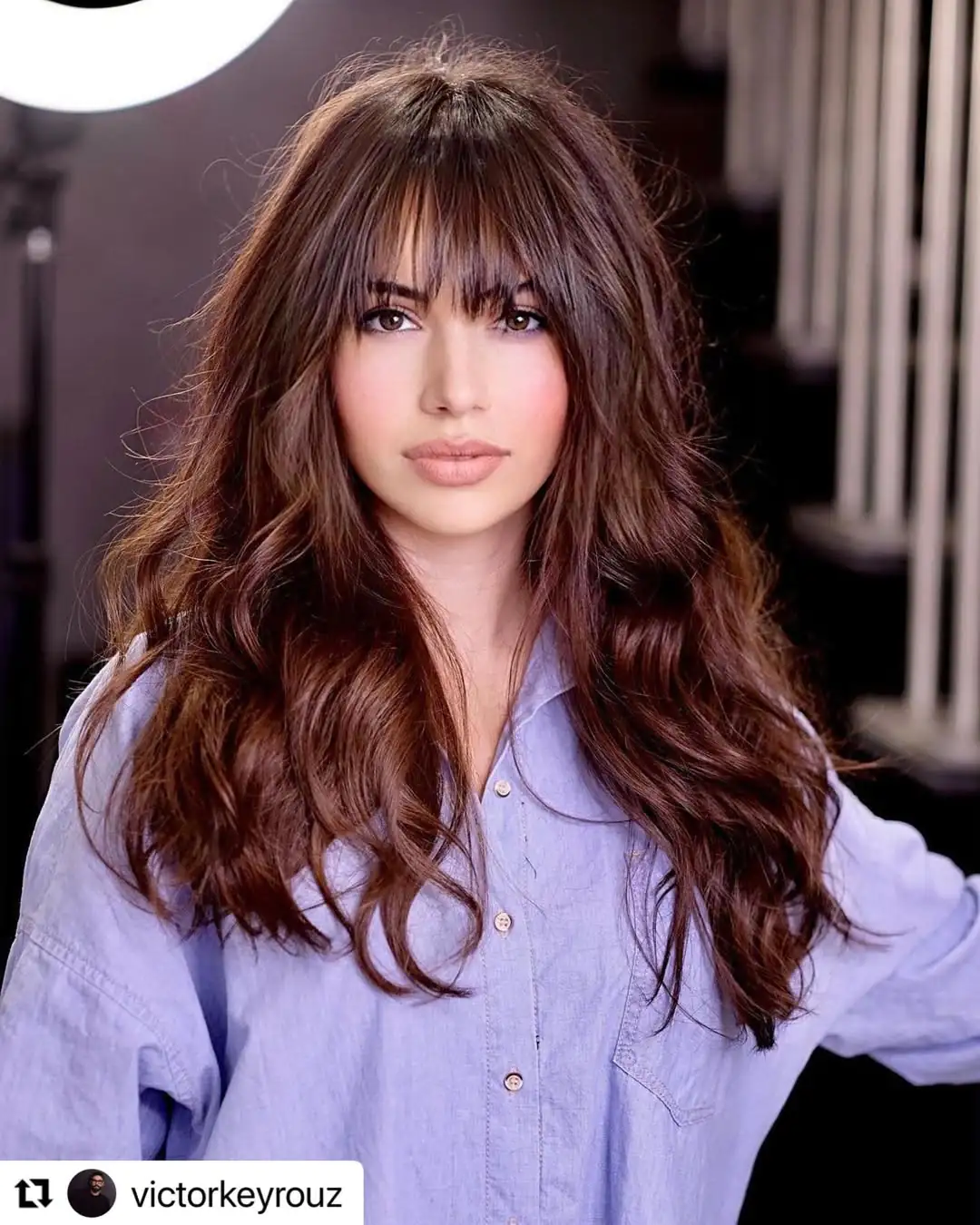 16 Easy Hairstyles for Thick Hair That Will Instantly Upgrade Your Look (Zero Stress, All Style) 16 Curtain Bangs + Loose Hair