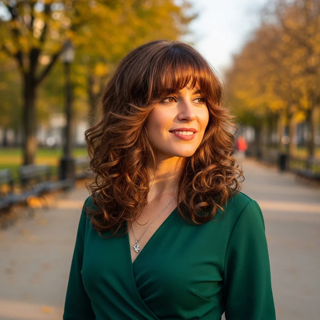 15 Curly Hairstyles with Bangs That Will Instantly Upgrade Your Look (Yes, Even on Bad Hair Days) 11 Layered Ringlets with Feathered Bangs