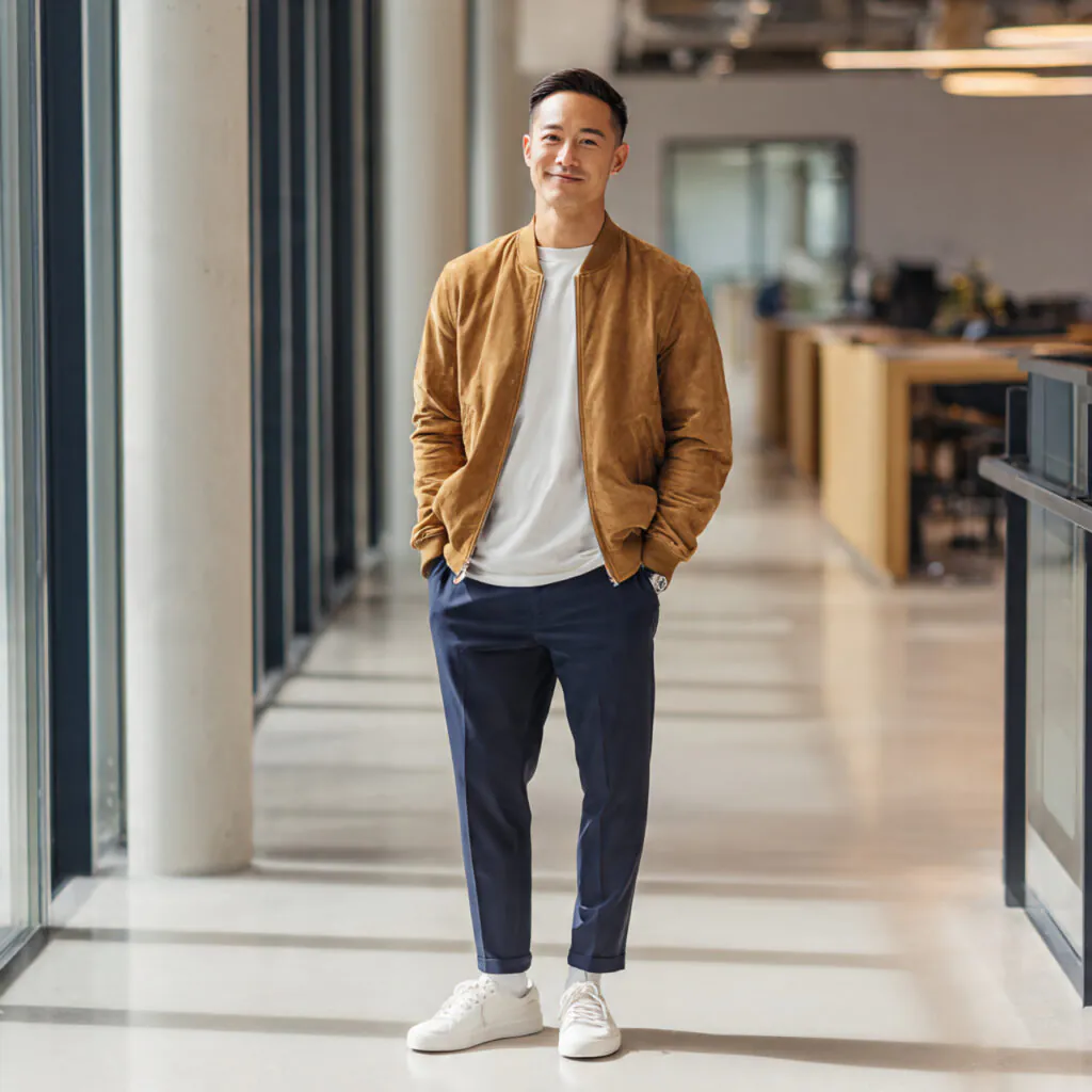 17 Business Casual Outfits Ideas 2026: Fresh Looks That Actually Work 18 Lightweight Bomber Jacket with Dress Pants