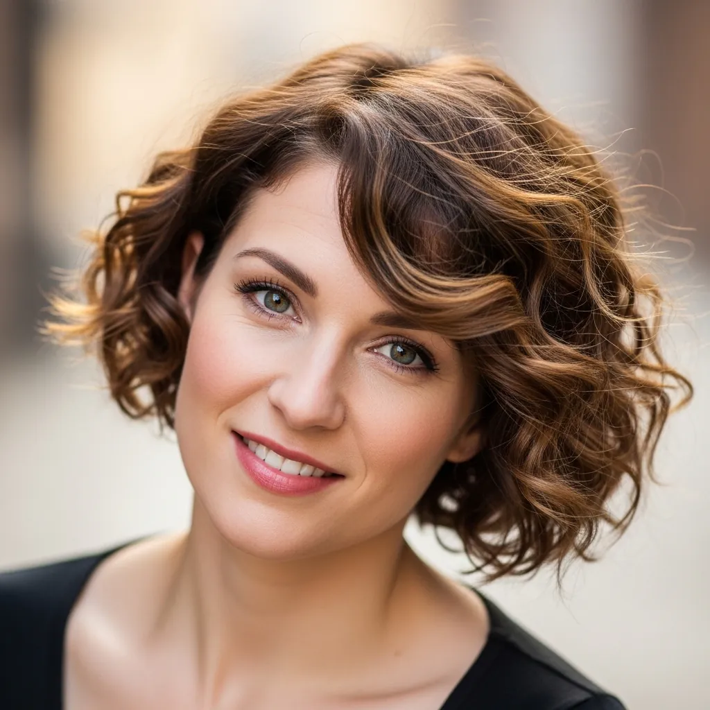15 Short Curly Bob Hairstyles That’ll Instantly Make You Look Like That Girl 11 Short Curly Bob with Side Part