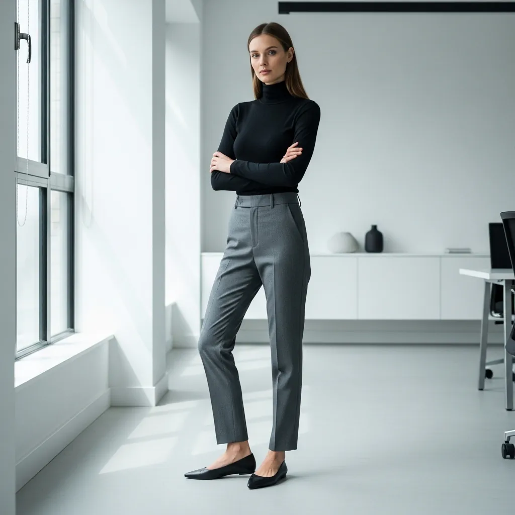 17 Business Casual Outfits Ideas 2026: Fresh Looks That Actually Work 11 Turtleneck with Dress Pants