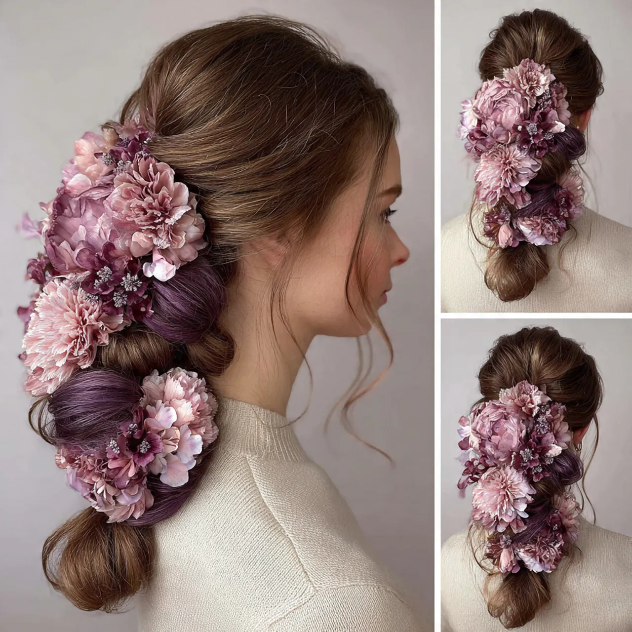 16 Flower Girl Hairstyle Ideas That Are Straight-Up Adorable (and Actually Easy to Do) 16 Bubble Ponytail with Flowers