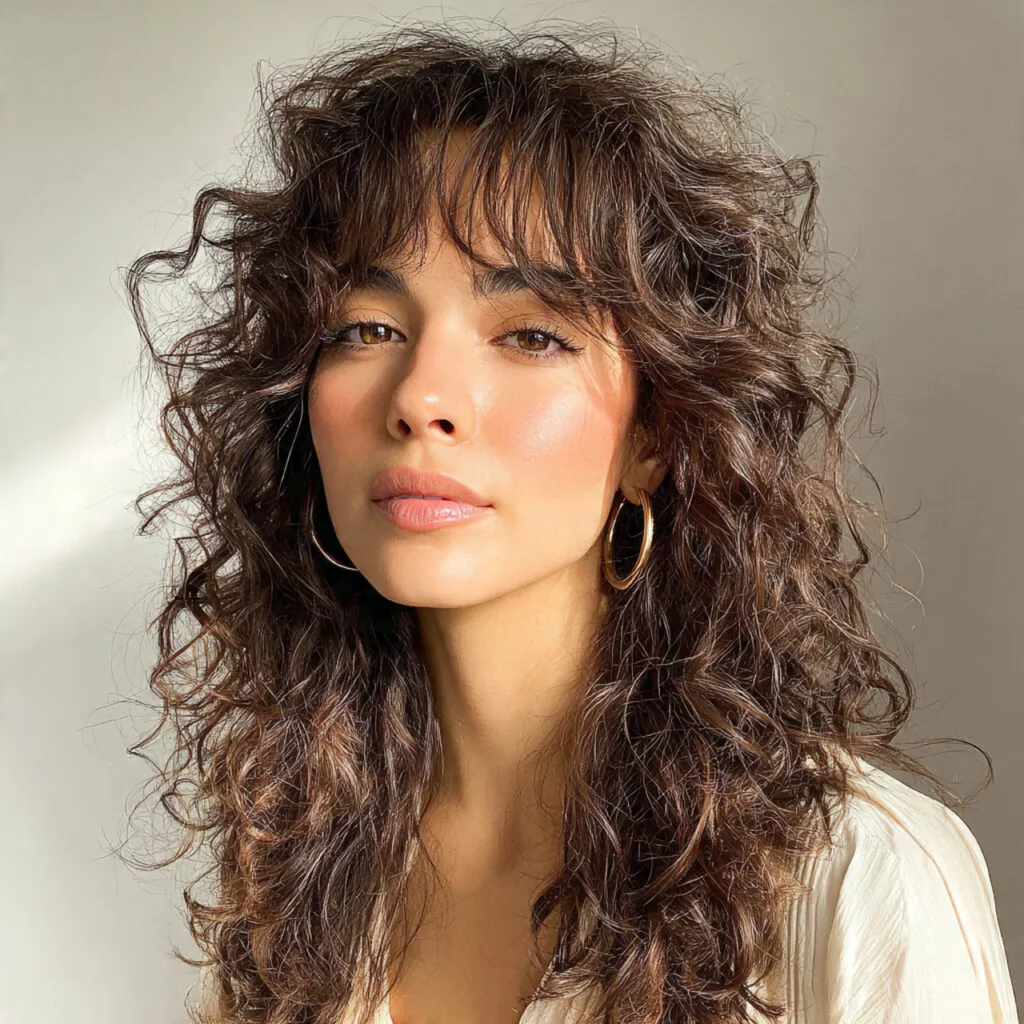 15 Side Bangs Hairstyles That Instantly Make You Look Cooler (Like… Effortlessly Chic Cool) 8 curly hair with soft side bangs