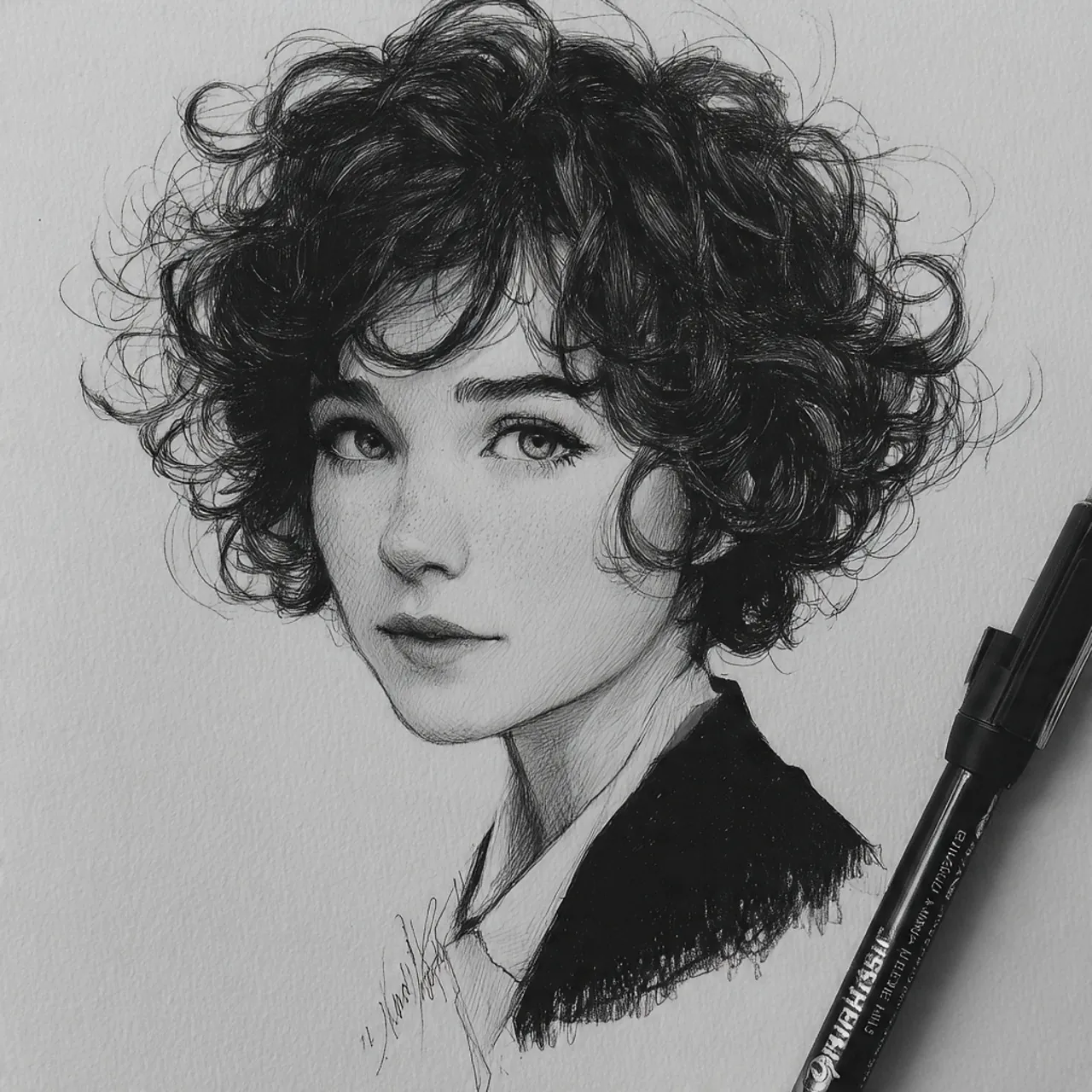 15 Curly Hairstyles Drawing Ideas That Will Make Your Sketchbook Look Instantly Cooler 11 Curly Pixie Cut