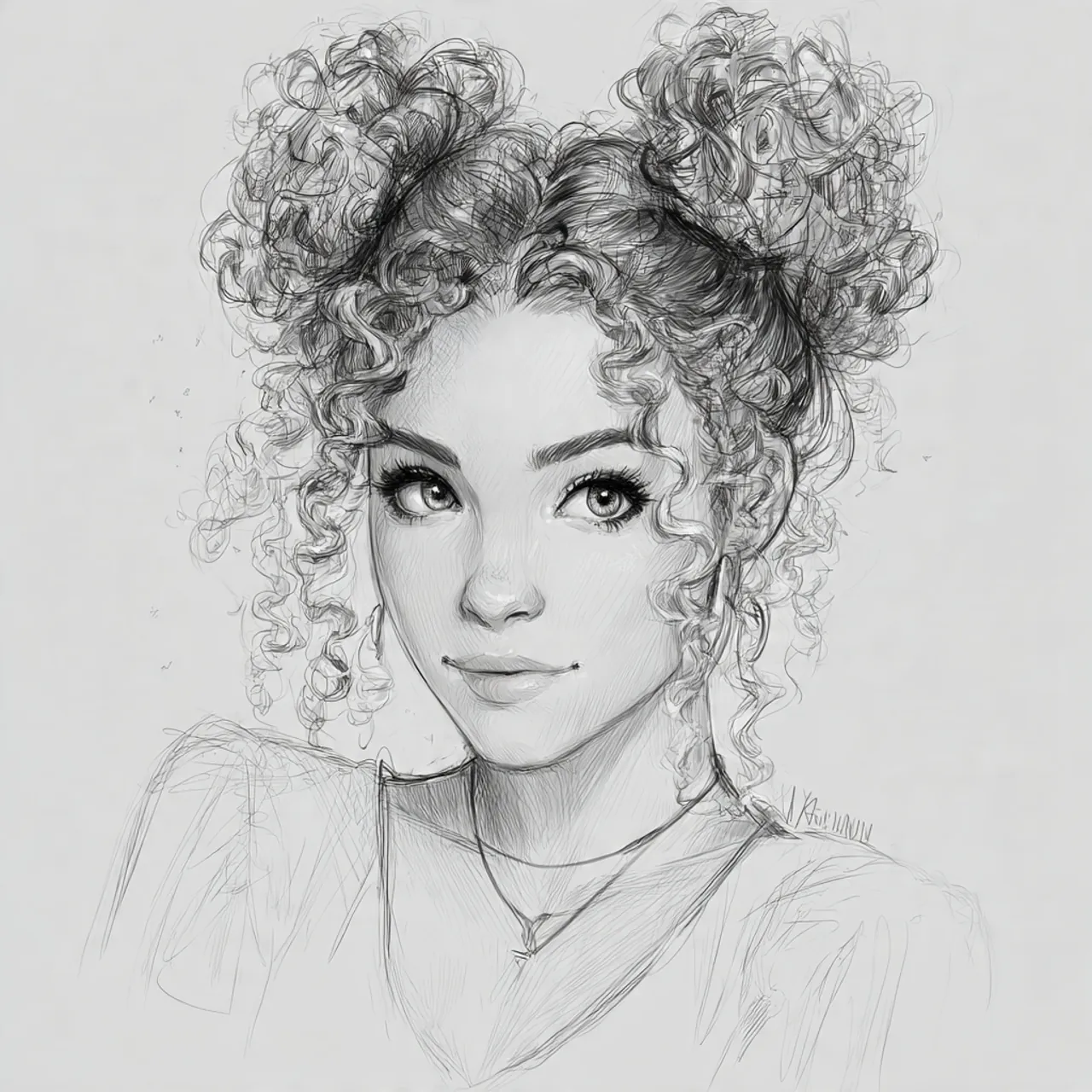 15 Curly Hairstyles Drawing Ideas That Will Make Your Sketchbook Look Instantly Cooler 9 Curly Space Buns
