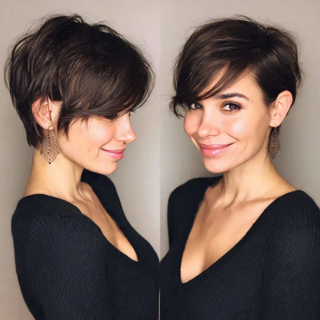 15 Side Bangs Hairstyles That Instantly Make You Look Cooler (Like… Effortlessly Chic Cool) 15 pixie cut with long side bangs