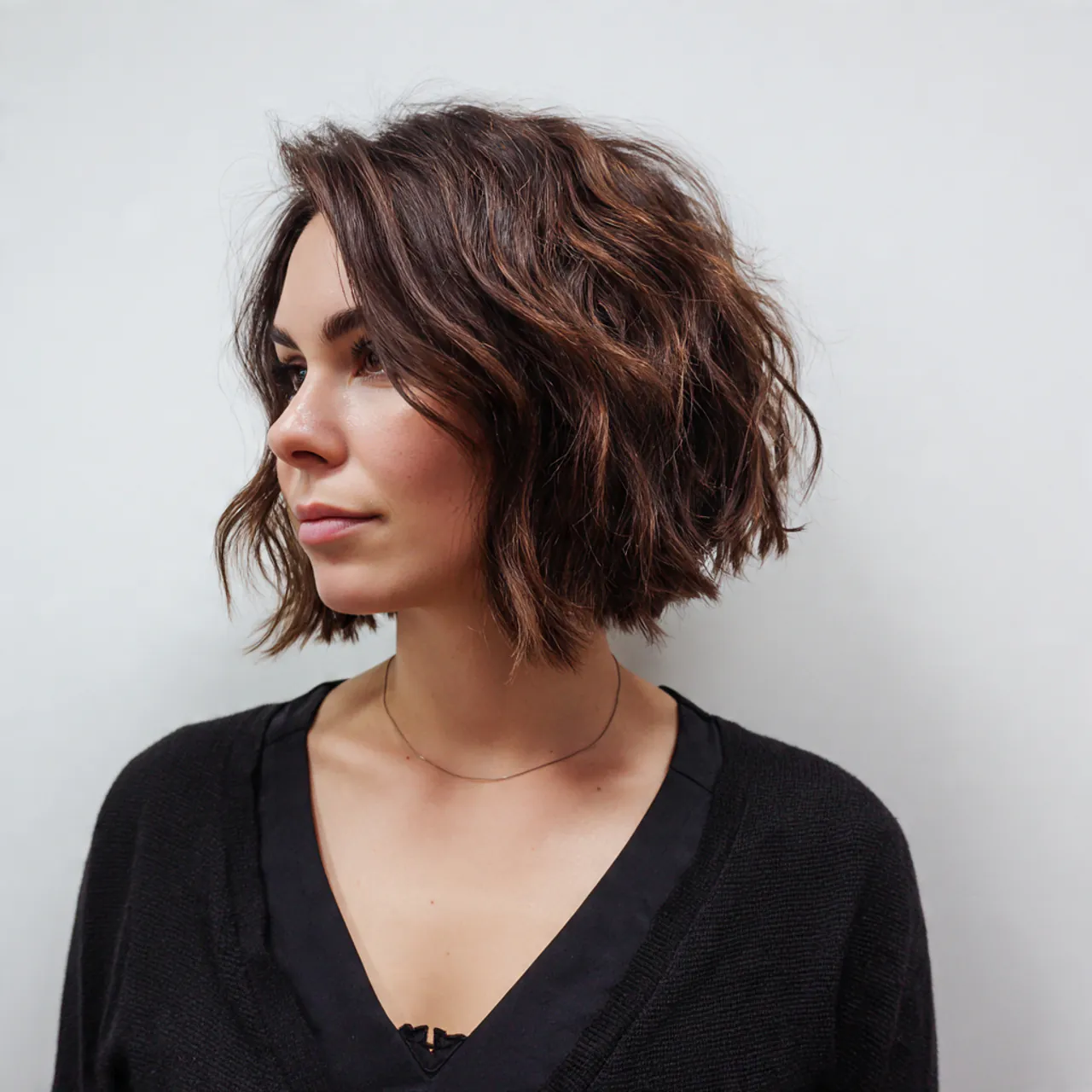 16 Choppy Bob Hairstyle Ideas That Instantly Make You Look Cooler (No Effort Required) 4 Textured Choppy Bob with Beach Waves