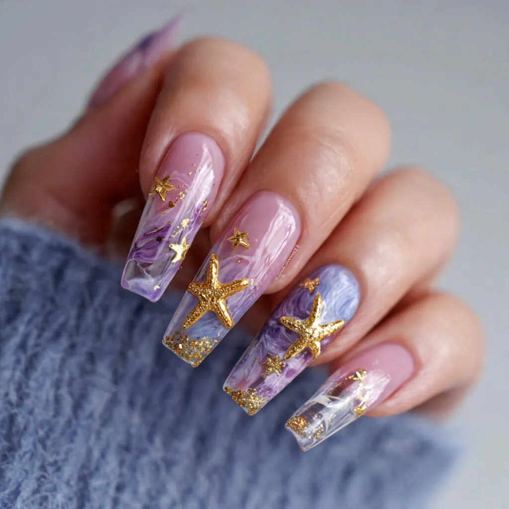 17 Starfish Summer Nails That Will Make Your Beach Vibes Unstoppable This Season 17 transparent jelly nails starfish