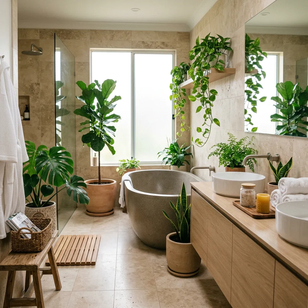 16 Spa Bathroom Ideas That’ll Make Your Home Feel Like a 5-Star Retreat 7 Add Plants for That Fresh Spa Feel