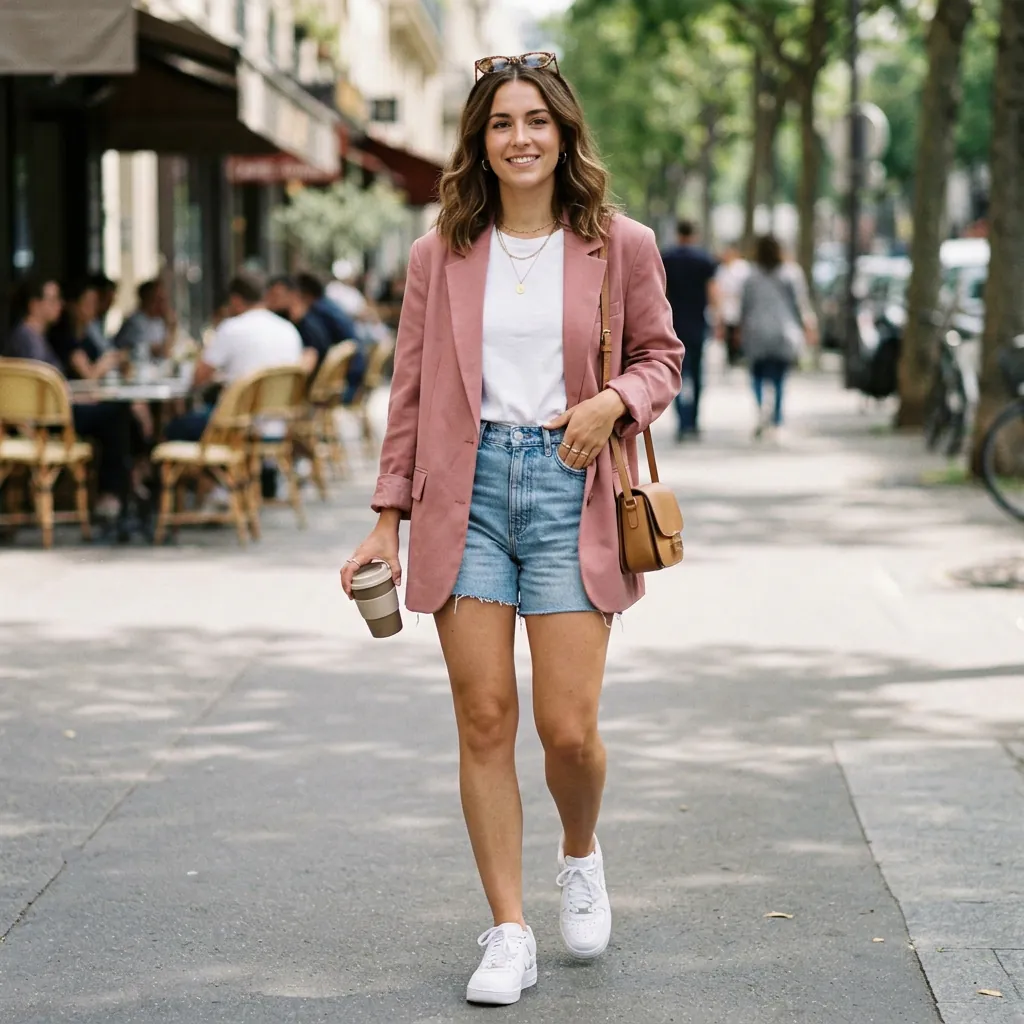 15 Cute Outfit Ideas That Make You Look Effortlessly Stylish (Without Trying Too Hard) 11 Blazer Denim Short