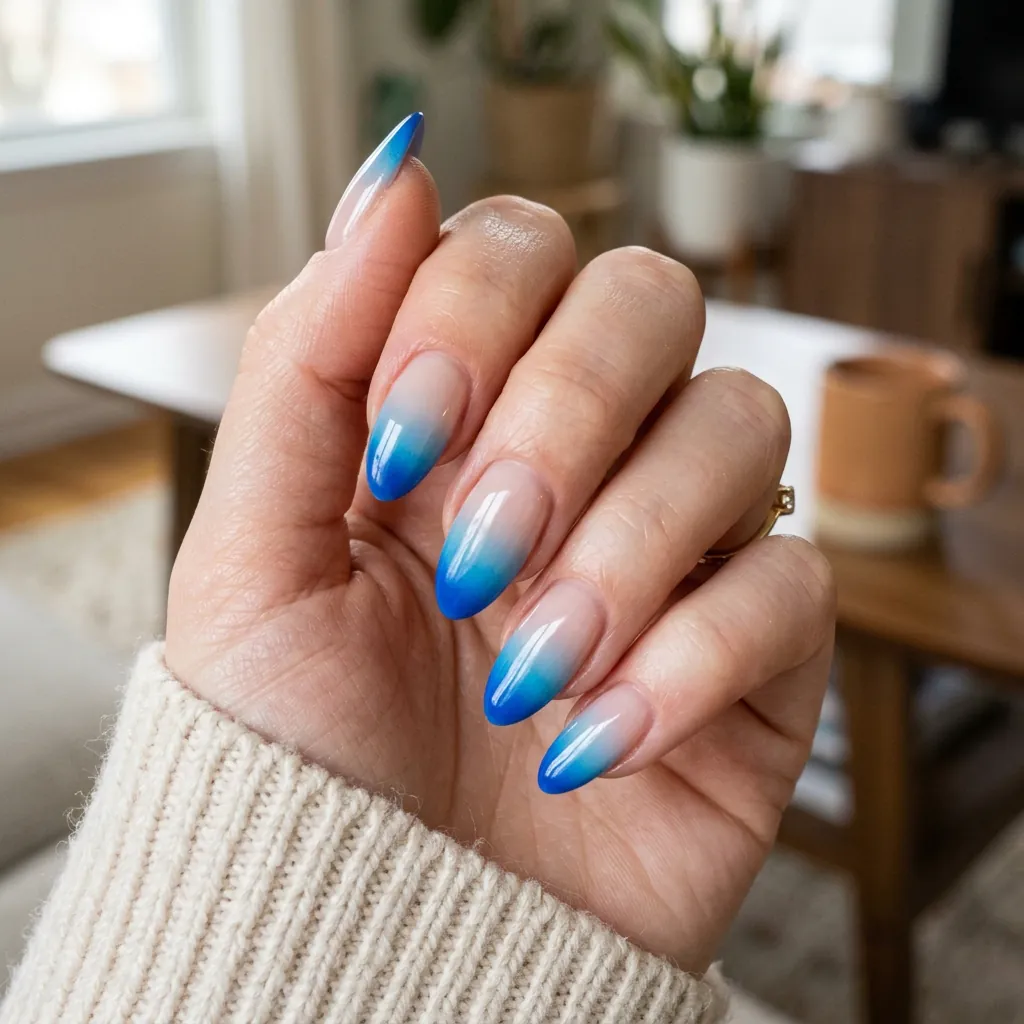 17 Beach Summer Nails That Will Make Your Vacation Photos Instantly Hotter 9 Blue Gradient Tips