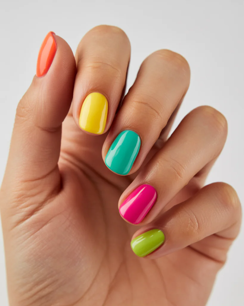 15 Summer Nails Bright Colors That Are Basically Sunshine for Your Hands 15 Color Block Brights