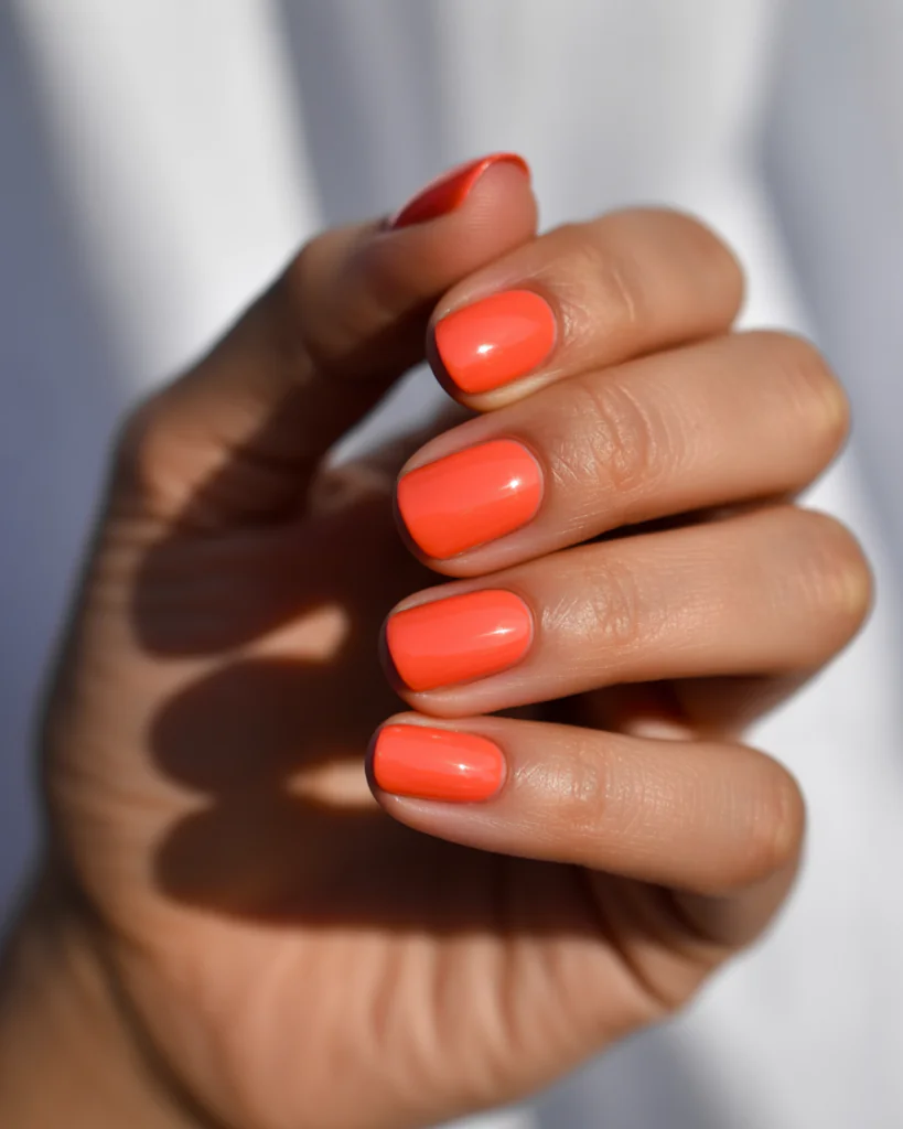 15 Summer Nails Bright Colors That Are Basically Sunshine for Your Hands 7 Coral Crush