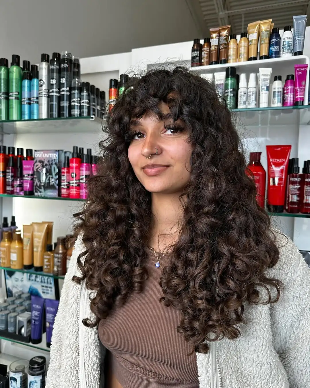 15 Long Curly Hairstyles That Will Make You Feel Like That Girl (Yes, Even on Lazy Hair Days) 15 Curly Hair with Bangs