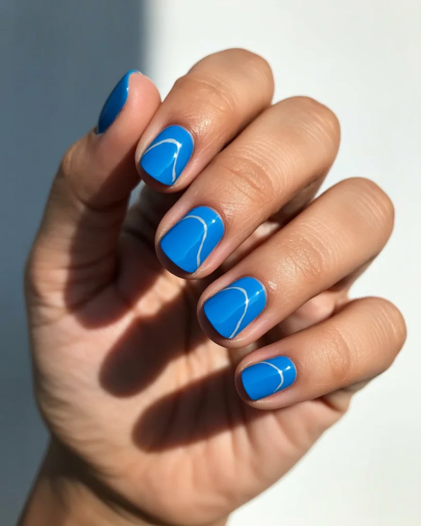 15 Summer Nails Bright Colors That Are Basically Sunshine for Your Hands 4 Electric Blue Minimalist