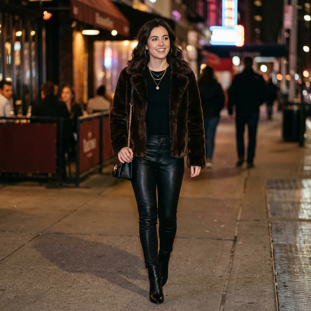 17 Girls Night Out Outfit Ideas That’ll Have Your Group Chat Asking “Where’d You Get That?!” 15 Faux Fur Jacket Black Basics