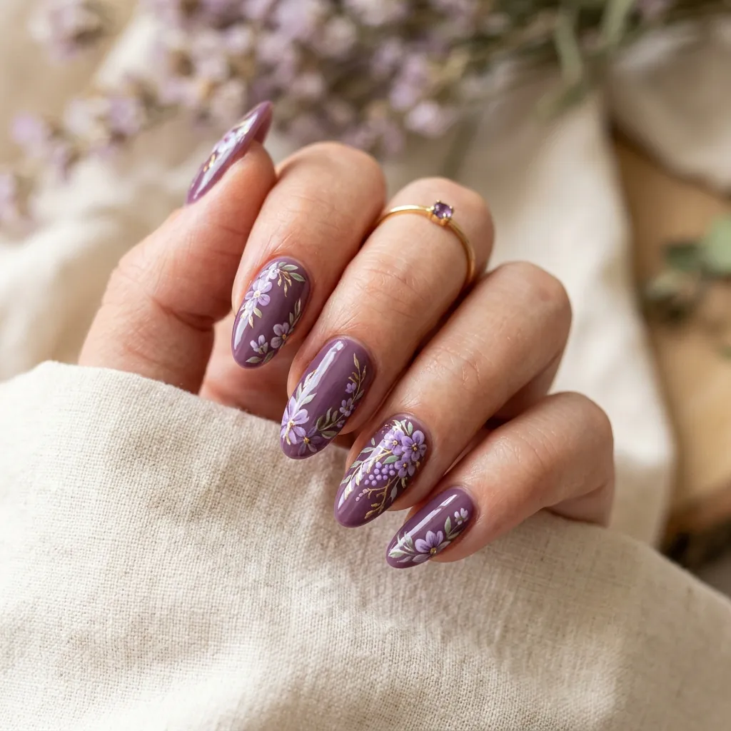 16 Purple Summer Nails Ideas That Are Giving Main Character Energy All Season 11 Floral Purple Nails