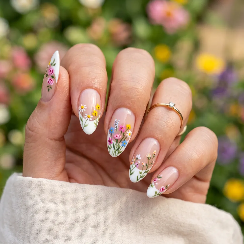 18 Flower Summer Nail Ideas That’ll Make Your Hands the Main Character This Season 5 French Tip… But Make It Floral