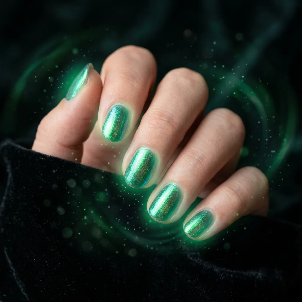16 Green Summer Nails That Will Make You Cancel Your Nude Phase Immediately 8 Green Aura Nails