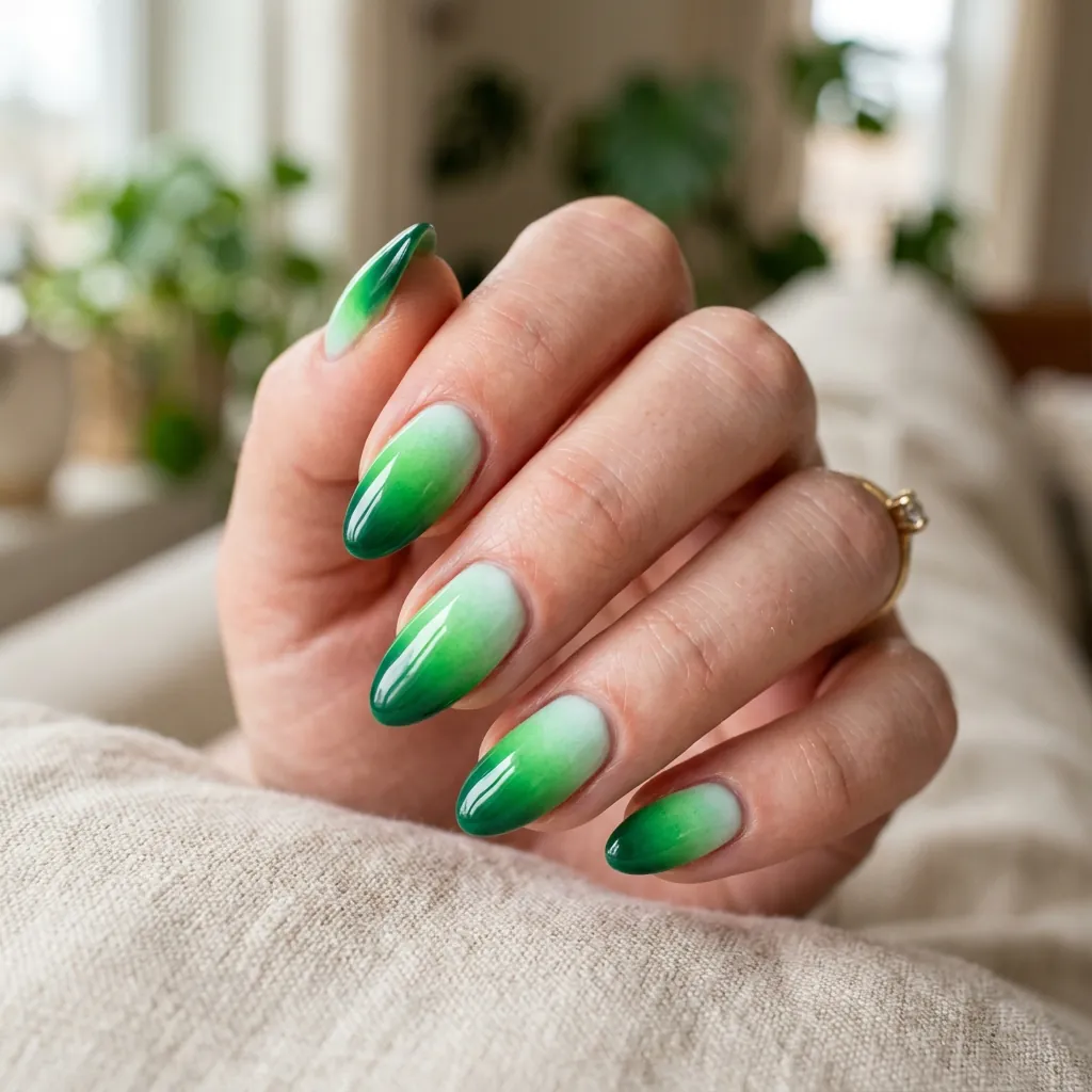16 Green Summer Nails That Will Make You Cancel Your Nude Phase Immediately 16 Green Ombré Fade