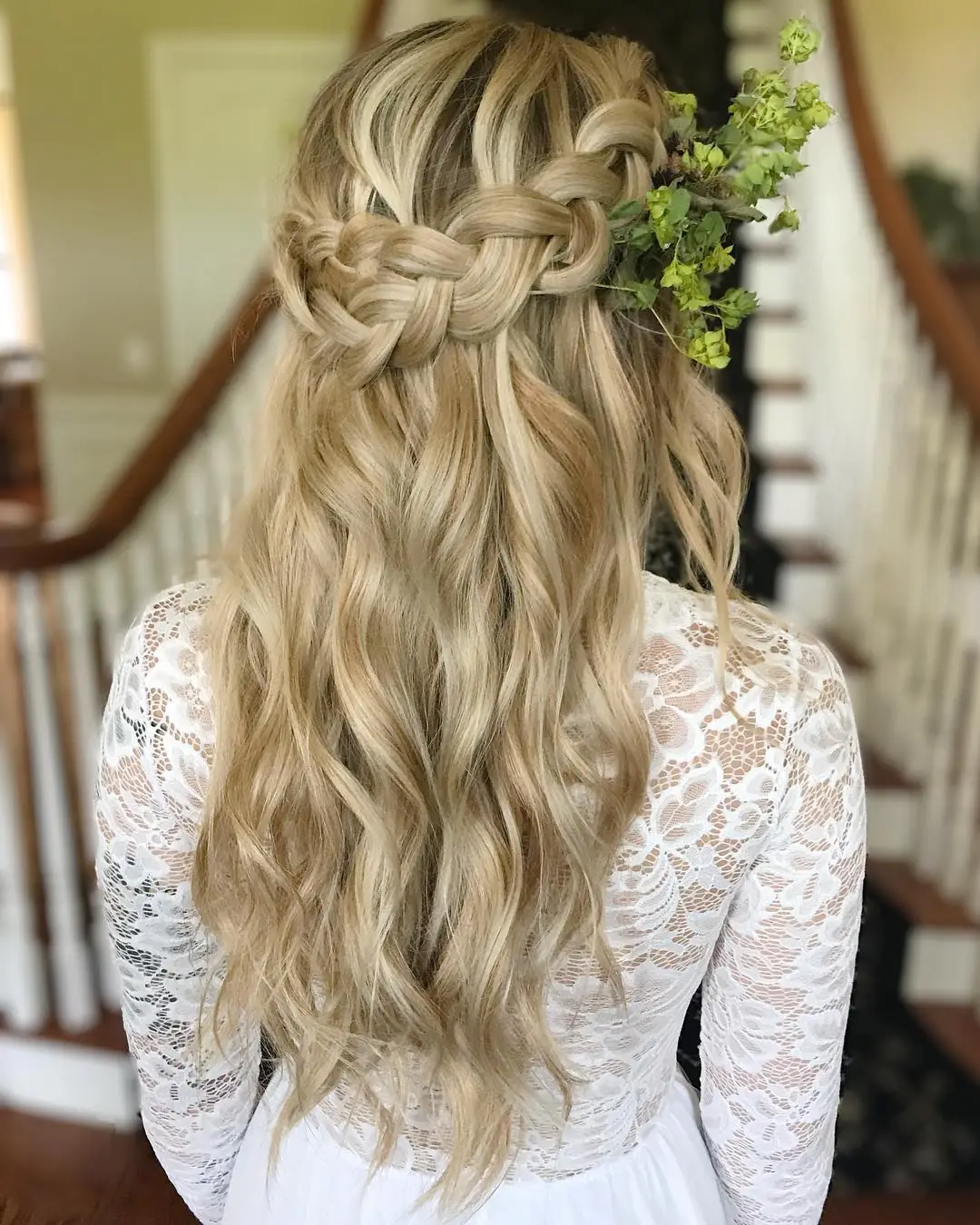 17 Curly Braided Hairstyles That Will Instantly Upgrade Your Look (Yes, Even on Lazy Hair Days) 2 Half-Up Braided Crown