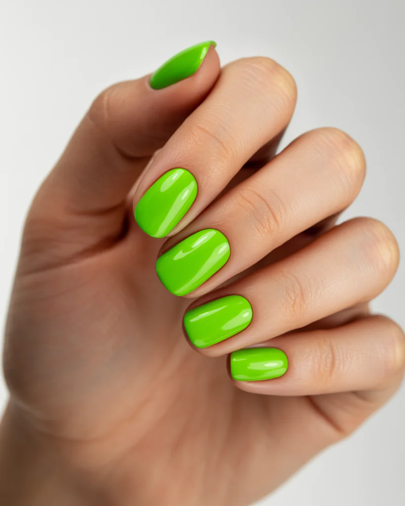 15 Summer Nails Bright Colors That Are Basically Sunshine for Your Hands 5 Lime Green Pop