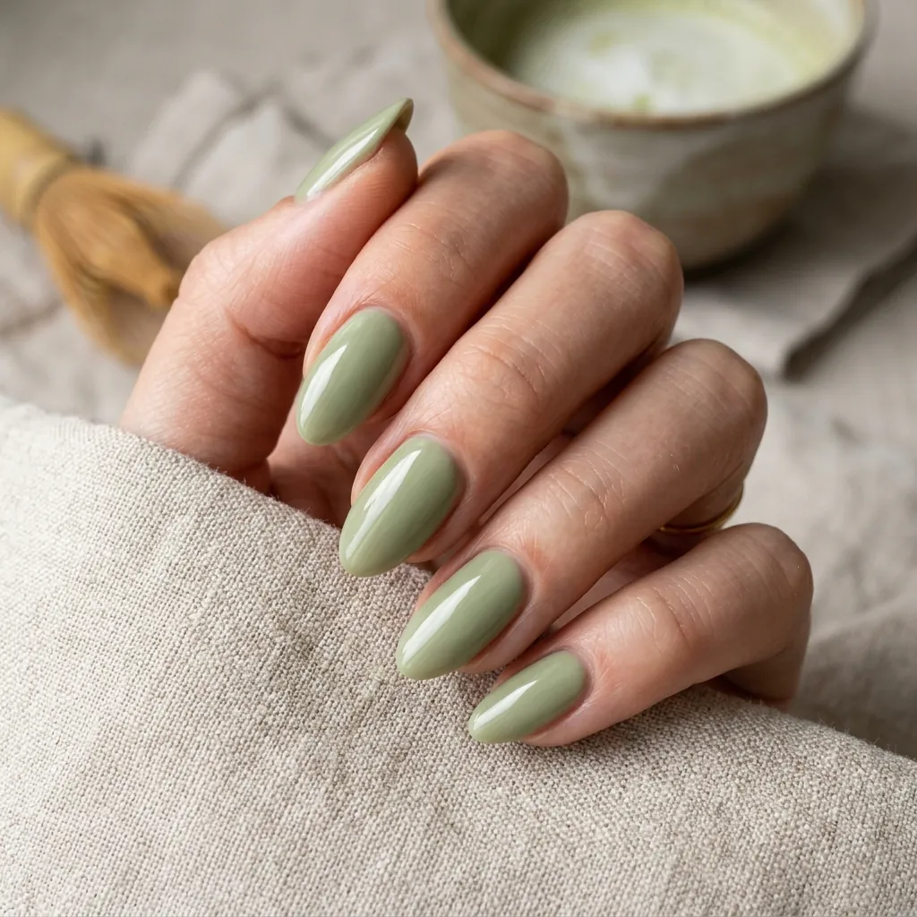 16 Green Summer Nails That Will Make You Cancel Your Nude Phase Immediately 2 Matcha Latte Minimal Nails