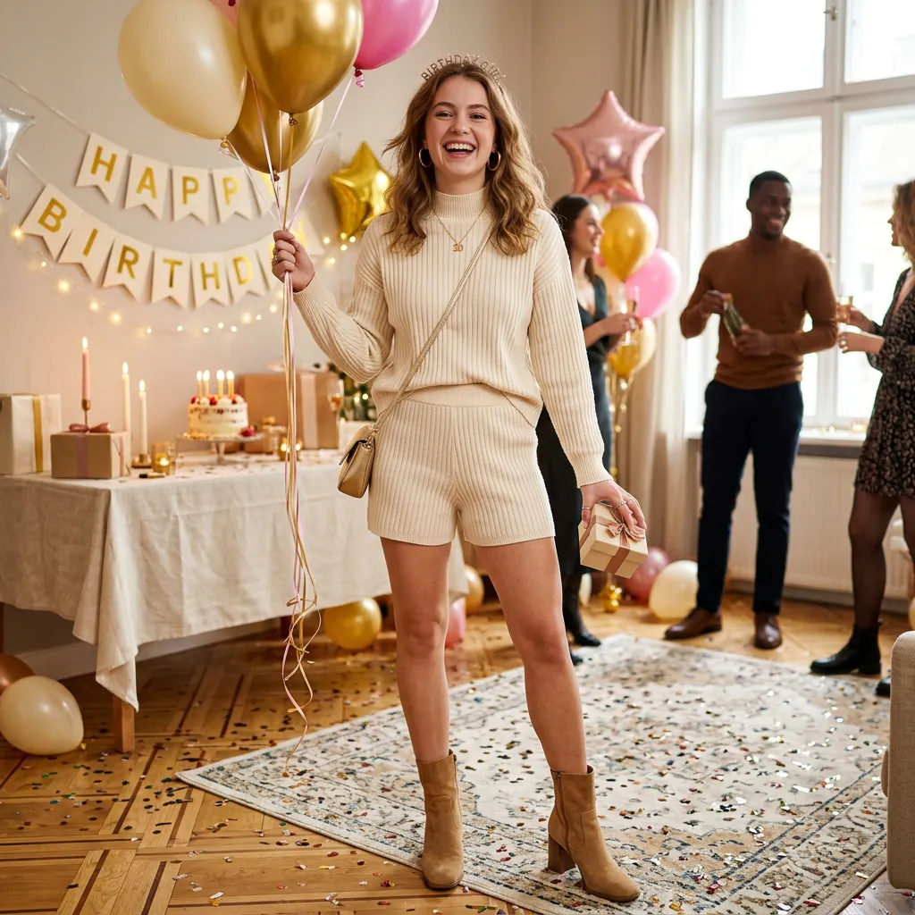 17 Birthday Outfit Ideas for Women That’ll Make You Feel Like That Girl All Day 8 Matching Knit Set Heeled Boots