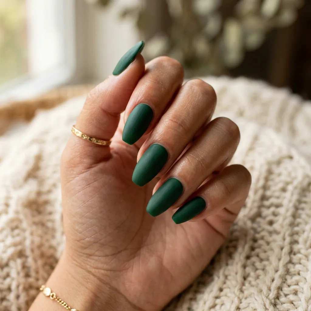 16 Green Summer Nails That Will Make You Cancel Your Nude Phase Immediately 17 Matte Forest Green Nails
