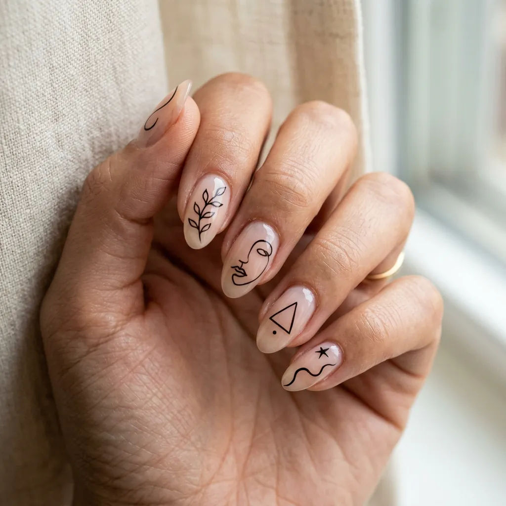 16 Basic Summer Nails Everyone’s Obsessed With Right Now (And Yes, You Can Totally Pull These Off) 17 Minimal Line Art Nails