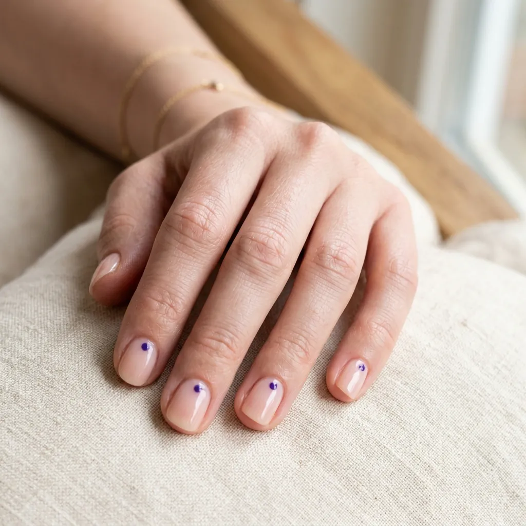 16 Purple Summer Nails Ideas That Are Giving Main Character Energy All Season 17 Minimal Purple Dot Nails