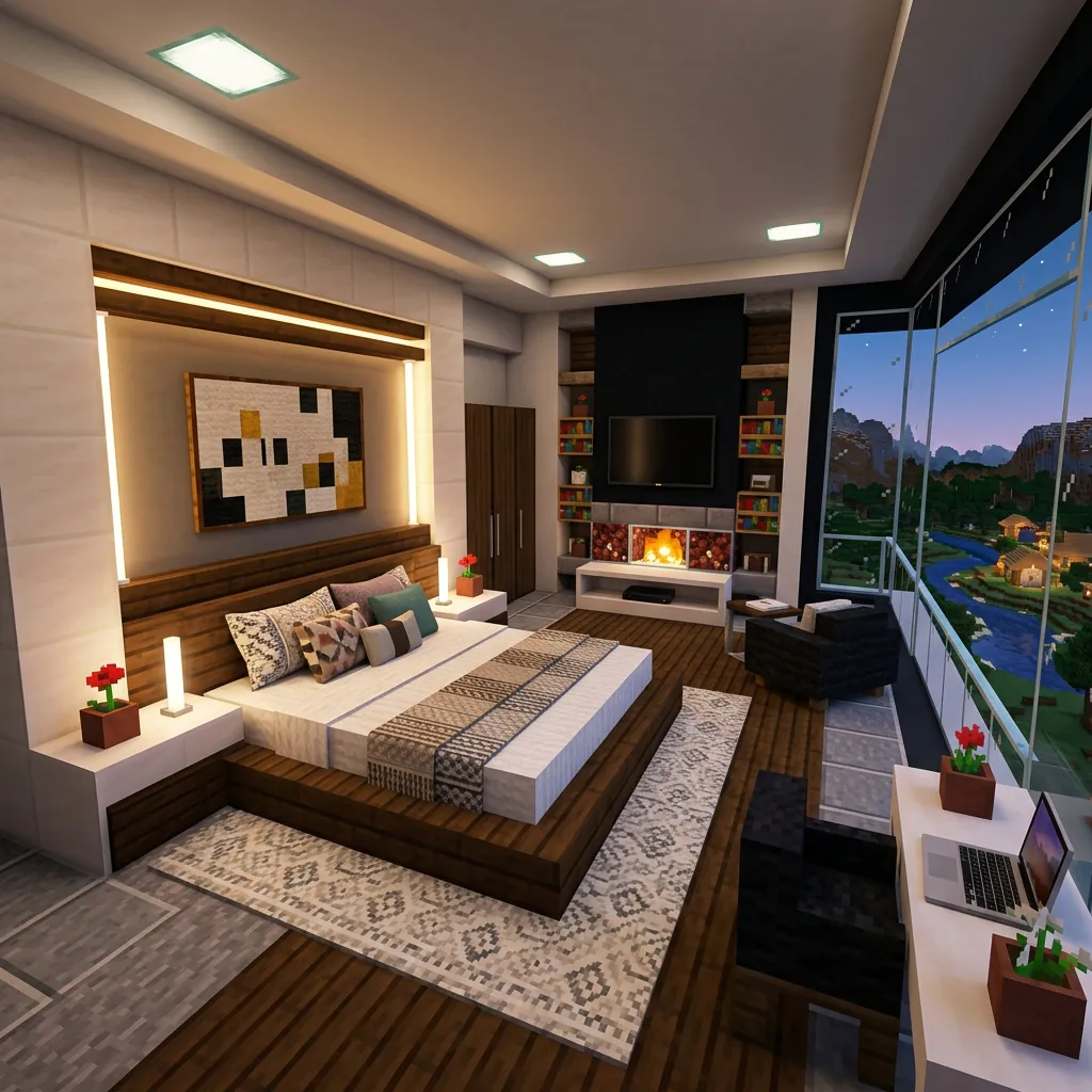17 Minecraft Bedroom Ideas That Are Seriously Cooler Than Your Last Build 3 Modern Luxury Bedroom