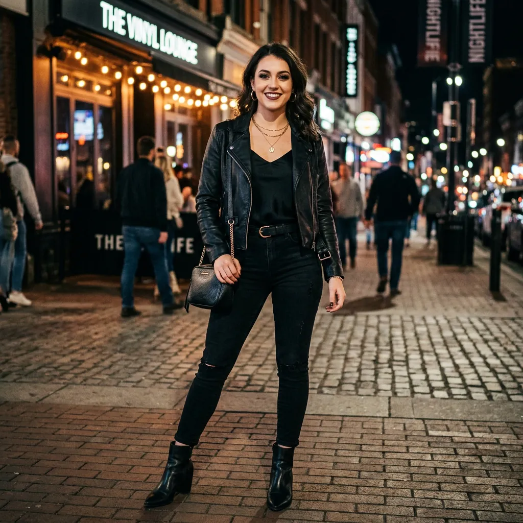17 Girls Night Out Outfit Ideas That’ll Have Your Group Chat Asking “Where’d You Get That?!” 6 Monochrome Black Outfit