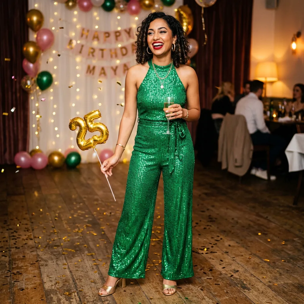 17 Birthday Outfit Ideas for Women That’ll Make You Feel Like That Girl All Day 16 Statement Jumpsuit Bold Lip