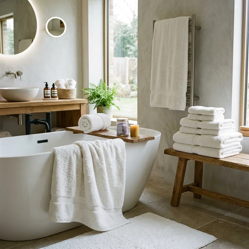 16 Spa Bathroom Ideas That’ll Make Your Home Feel Like a 5-Star Retreat 8 Use Oversized Fluffy Towels