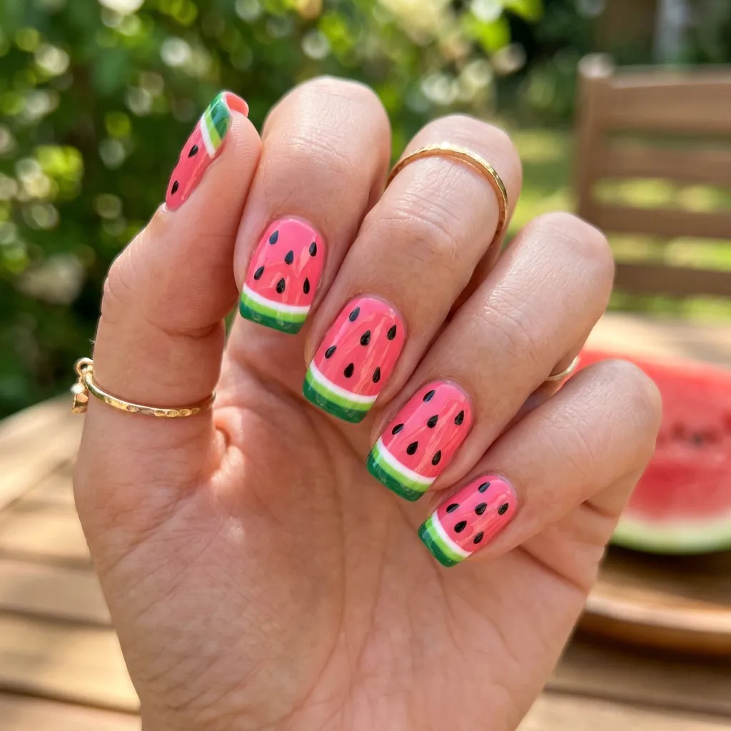 15 Summer Nails Bright Colors That Are Basically Sunshine for Your Hands 16 Watermelon Inspired Nails
