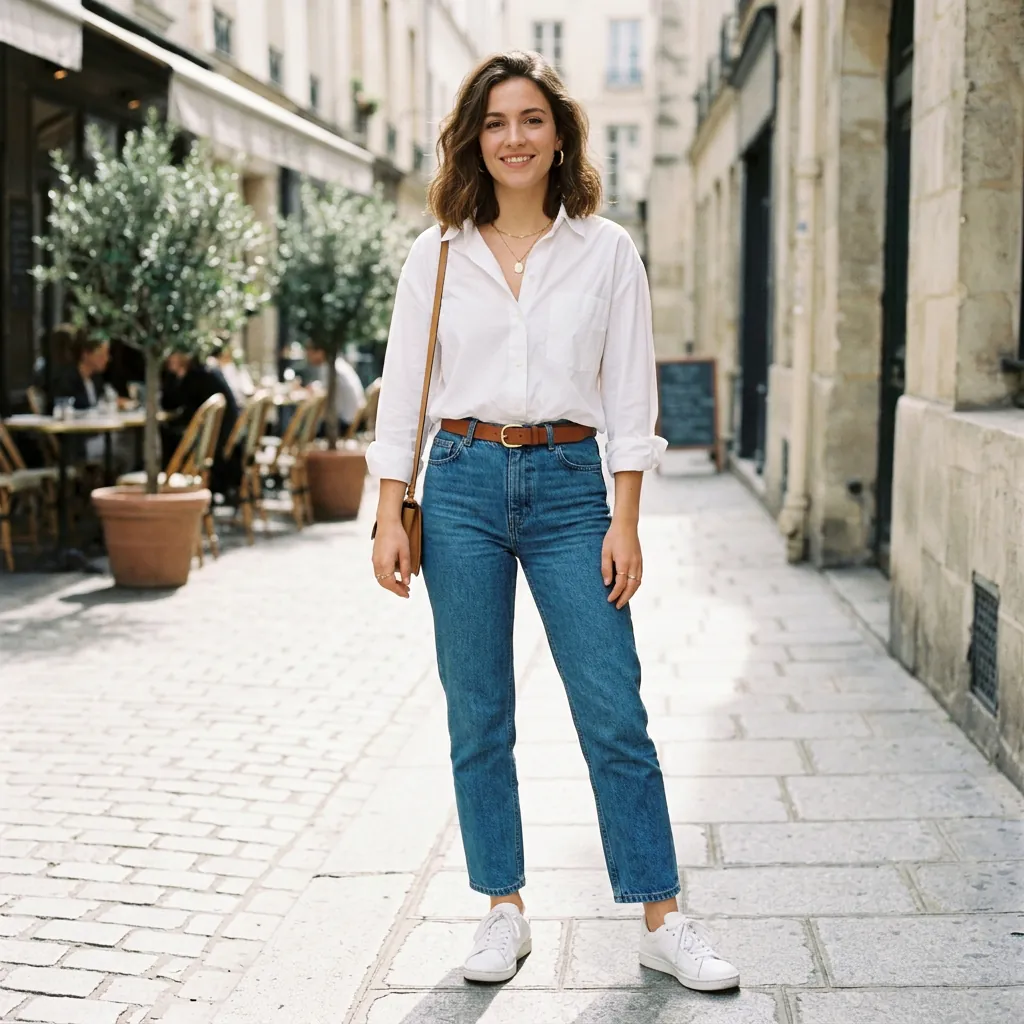 15 Cute Outfit Ideas That Make You Look Effortlessly Stylish (Without Trying Too Hard) 13 White Button Up Straight Leg Jeans