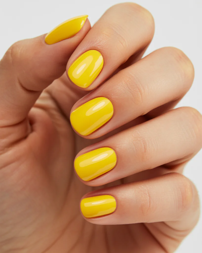 15 Summer Nails Bright Colors That Are Basically Sunshine for Your Hands 8 Yellow Sunshine Nails
