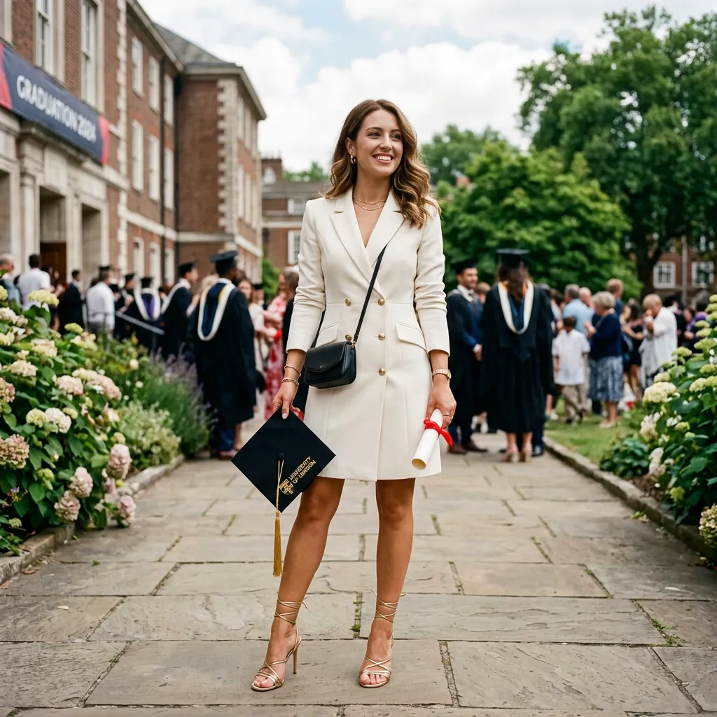 16 Graduation Outfit Ideas That’ll Have You Looking Expensive in Every Cap-and-Gown Photo 5 Blazer Dress Strappy Sandals