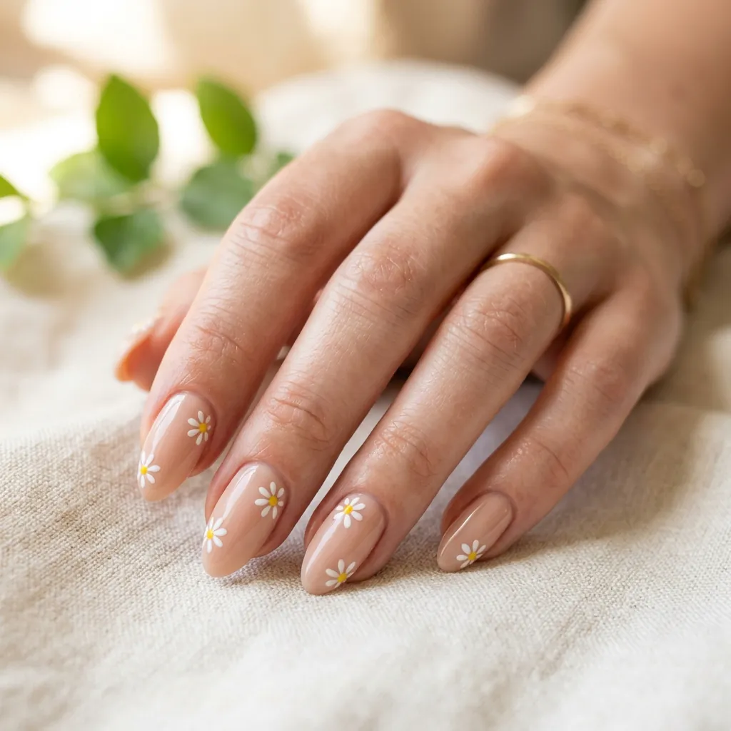 15 Summer Gel Nails That Scream “Main Character Energy” (And Yes, You’ll Want Them All) 7 Minimal Daisy Art nails